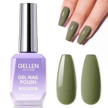 Gellen Gel Nail Polish, 18ml Sage Green Nail Polish Soak Off UV LED Nail Gel Polish Nail Art Manicure Salon at Home DIY Gel, Christmas Gifts for Women Girls