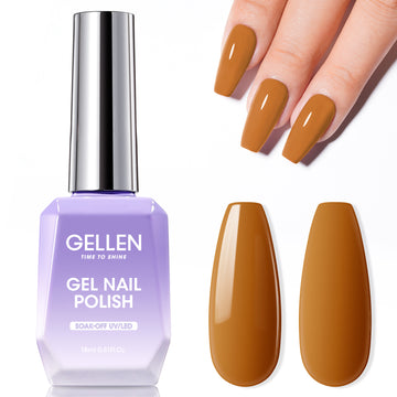 Gellen Gel Nail Polish, 18ml Fall Pumpkin Nail Polish Soak Off UV LED Nail Gel Polish Nail Art Manicure Salon at Home DIY Gel, Christmas Gifts for Women Girls