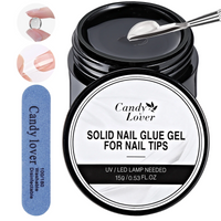 Candy Lover Solid Nail Glue Gel 1Pc 15g with Steel Push