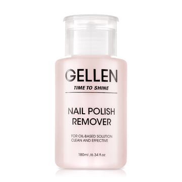 Gellen Nail Polish Remover, 180ML Non Acetone Gentle Nail Polish Remover for Regular Nail Polish, Rose Scent Nail Polish Remover with Easy Push-down Pump, 6.34 fl oz