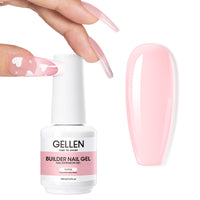 Gellen Builder Nail Gel, 9 in 1 Light Pink Gel Builder for Nail Thickening, LED Nail Lamp Cured Hard Gel Builder Gel Nail Polish Base Gel Extension Gel Building Gel