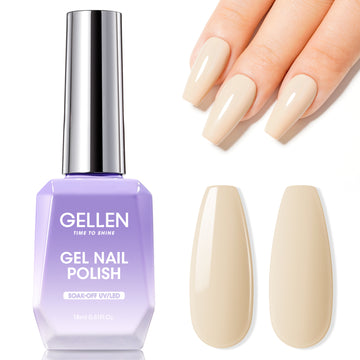 Gellen Gel Nail Polish, 18ml Nude Neutral Nail Polish Soak Off UV LED Nail Gel Polish Nail Art Manicure Salon at Home DIY Gel, Christmas Gifts for Women Girls