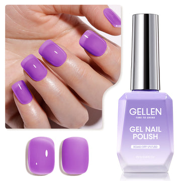 Gellen Jelly Gel Nail Polish, 18ML Sheer Bright Purple Gel Polish UV Light Soak off Translucent Nail Polish Salon Manicure DIY Nail Art, Christmas Gifts for Women Girls