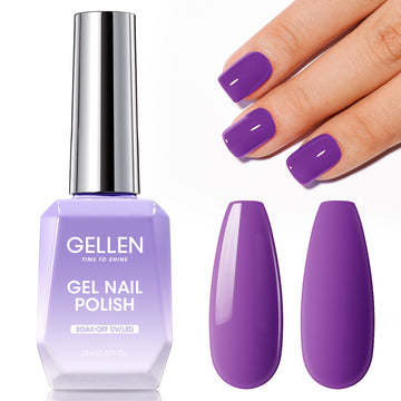 Gellen Gel Nail Polish, 18ml Purple Nail Polish Soak Off UV LED Nail Gel Polish Nail Art Manicure Salon at Home DIY Gel, Christmas Gifts for Women Girls