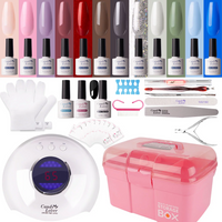 Candy Lover Gel Nail Polish Kit with UV LED Lamp, Natural Quick Dry Longer-lasting Gel Nail Polish Sets, 12 Colors Gel Polish Starter Kit, Gel Nail Kit Holiday Gift