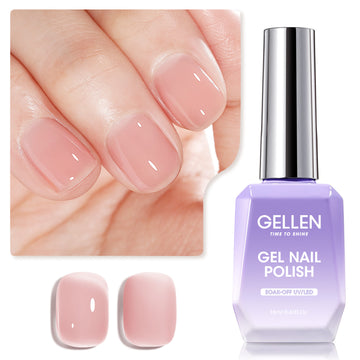 Gellen Jelly Gel Nail Polish, 18ML Sheer Pale Pink Gel Polish UV Light Soak off Translucent Nail Polish Salon Manicure DIY Nail Art, Christmas Gifts for Women Girls