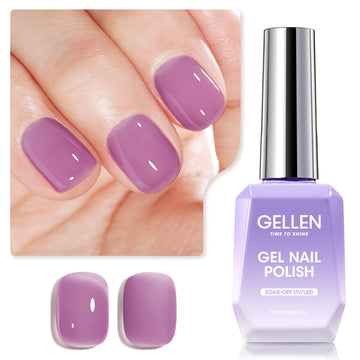 Gellen Jelly Gel Nail Polish, 18ML Sheer Dark Purple Gel Polish UV Light Soak off Translucent Nail Polish Salon Manicure DIY Nail Art, Christmas Gifts for Women Girls