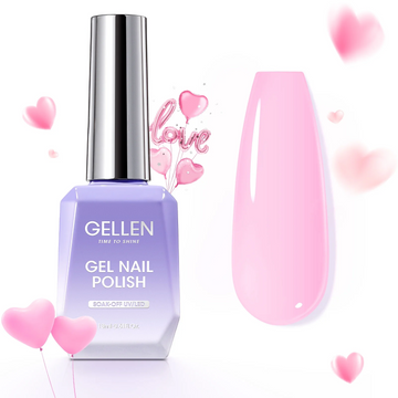 Gellen Gel Nail Polish - 18ml Light Baby Pink Soak off UV LED Gel Polish for Stunning Nail Art and Manicures - Perfect Gifts for Women