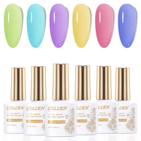 Gellen Gel Nail Polish Kit, 6 Pcs Macaron Gel Polish Set, Soak off Nail Lamp Gel Polish, Gifts for Women Manicure Kit