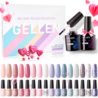 Gellen Gel Nail Polish Kit, Gel Polish Set 16 Colors Soft Pastels Gray Neutrals Kit with Top & Base Coat, Nail Gel Polish Nail Art Salon Manicure DIY Home Gifts for Girls Women