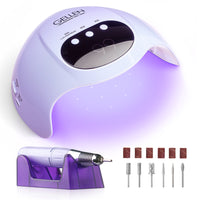 Gellen UV LED Nail Lamp with Electric Nail Drill, 72W UV Light Nail Dryer for Nails, 20000 RPM Nail Files for Acrylic Nails Professional Gel Nail Polish Curing Lamp with Sensor 3 Timers Manicure Tool
