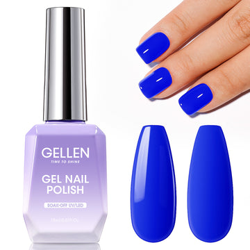 Gellen Gel Nail Polish, 18ml Electric Blue Nail Polish Soak Off UV LED Nail Gel Polish Nail Art Manicure Salon at Home DIY Gel, Christmas Gifts for Women Girls