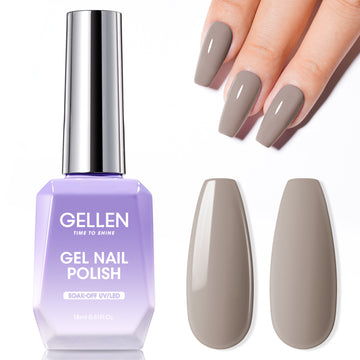 Gellen Gel Nail Polish, 18ml Chic Gray Nail Polish Soak Off UV LED Nail Gel Polish Nail Art Manicure Salon at Home DIY Gel, Christmas Gifts for Women Girls