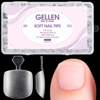 Gellen Soft Gel Toenail Tips, 12 Sizes Full Cover Press On Toenails, 300pcs Matte Short Square Fake Toe Nails Easy Handle for Fast Pedicure