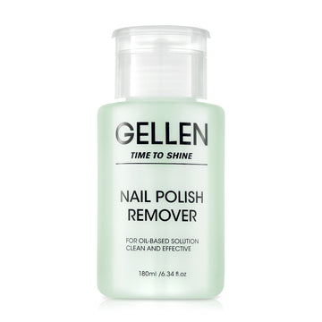 Gellen Nail Polish Remover, 180ML Non Acetone Gentle Nail Polish Remover for Regular Nail Polish, Jasmine Scent Nail Polish Remover with Easy Push-down Pump, 6.34 fl oz