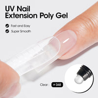 Gellen Poly Gel Clear Nail Extension Gel, 60g Clear Builder Nail Gel Long Lasting Trendy Nail Art Design for Salon Manicure Beginner Easy DIY