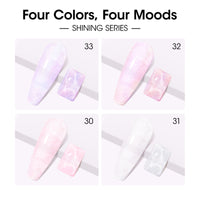 Gellen Builder Nail Gel, 4 Colors Nail Extension Gel Set Sheer Shimmer Hard Gel Builder Nail Extension for Nail Art