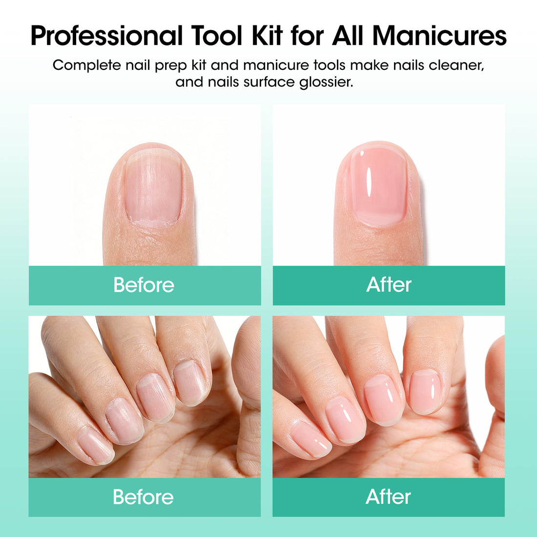 Gellen Nail Prep Kit, Professional Manicure Tools Set with 50PCS Nail Cleanser Pads, Cuticle Oil & Softener Pen, Ceramic Cuticle Pusher, Nail File, Buffer Block, Clipper & Nail Care Supplies