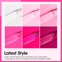 Gellen Pink Gel Nail Polish, 6 Colors Hot Pink Baby Pink White Gel Polish Set Neon Pink Light Pink Soak Off Nail Gel Kit for Valentine's Day Nail Art Home Diy Manicure