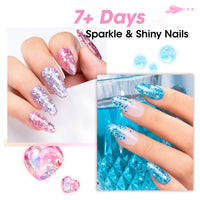 Gellen Nail Polish, Quick Dry 3 Colors Glitter Sliver Pink Green Nail Polish Set Xmas Halloween Nail Lacquer Set, Gift for Women Home Nail Art, No UV Light Needed, 0.33 Fl.oz