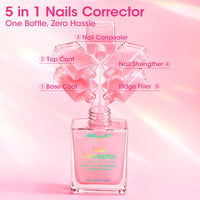 Gellen Clear Tinted Pink 5-In-1 One Stop Nail Polish Corrector, Nail Strengthener Growth Treatment, Fortify, Hydrate, Conceal, Smooth, Repair for Damaged, Dry, Uneven, Yellow Nails (No ratings yet)