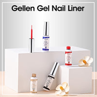 Gellen Gel Liner Nail Polish, 12 Colors Bright Jewelry Fashion Color Nail Art Gel Nail Polish Set, Gel Polish Soak Off UV Cure Gel Built Thin Nail Brush Christmas Gifts for Women