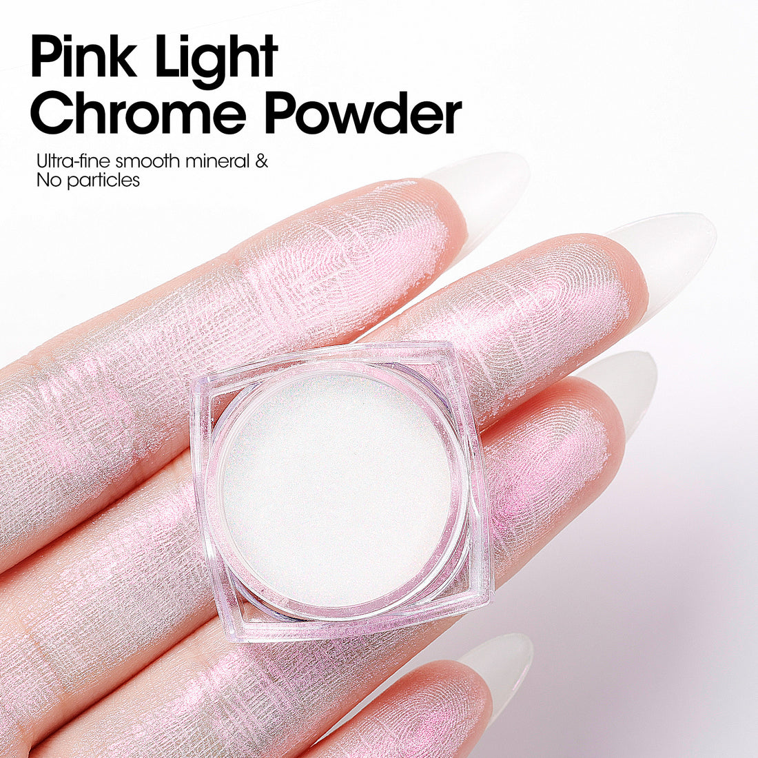 Gellen Gel Polish Chrome Nail Powder Kit - 1Pc 18ml Blue Gel Nail Polish and 1Pc Pearl Nail Chrome Powder, Iridescent Aurora Mirror Effect Pigment for Nail Polish Nail Art