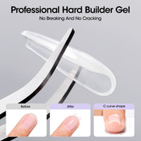 Gellen Clear Builder Gel for Nails, 30g Hard Gel Nail Extension Kit with Forms, Self Leveling UV LED Builder Gel for Nail Strengthening, Overlays, Apex & Long Lasting Nail Art
