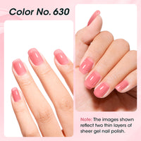 Gellen Gel Nail Polish, 18ml Coral Pink Jelly Nail Polish Soak off UV LED Nail Gel Polish Nail Art Manicure Salon at Home DIY Gel, Valentine Gifts for Women Girls