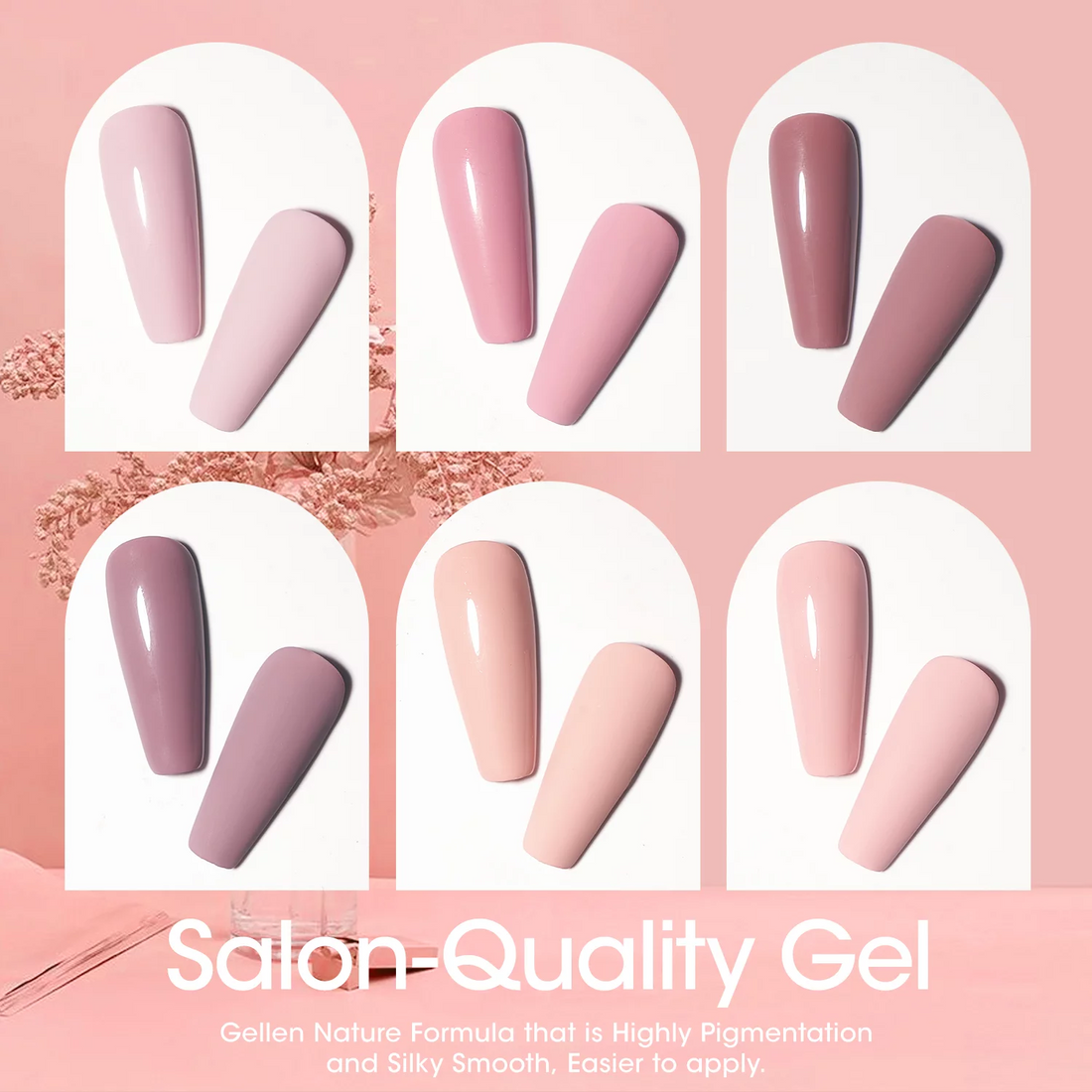 Gellen Gel Nail Polish Kit, 6 Pcs Warm Nude Gel Polish Set, Neutral Nudes Gel Nail Polish Kit, Soak off Led Nail Lamp Gel Nail Kit Manicure Diy Gifts for Women