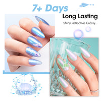 Gellen Nail Polish, Quick Dry 3 Colors Glitter Green Dark Green Blue Nail Polish Set Xmas Halloween Nail Lacquer Set, Gift for Women Home Nail Art, No UV Light Needed, 0.33 Fl.oz