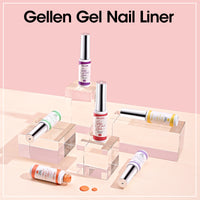 Gellen Gel Liner Nail Polish, 12 Colors Sweet Candy Girly Color Nail Art Gel Nail Polish Set, Gel Polish Soak Off UV Cure Gel Built Thin Nail Brush Christmas Gifts for Women