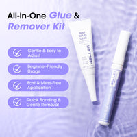 Gellen Lamp-Free Semi Solid Nail Glue for Press on Nails, Soak off Gel Nail Glue Remover for False Acrylic Nails, Super Strong Gel Glue Quick Removal Kit