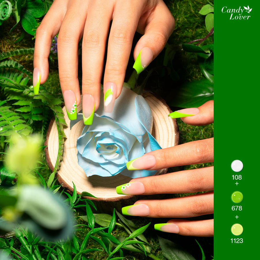 Candy Lover Nail Gel Polish, 6 Colors Summer Refresh Green Gel Polish Set, Soak Off UV LED Needed Nail Gel Set, Nail Art Gift for Women DIY Manicure