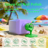 Gellen Gel Nail Polish, 18ml Vibrant Emerald Green Nail Polish Soak off UV LED Nail Gel Polish Nail Art Manicure Salon at Home DIY Gel, Valentine Gifts for Women Girls