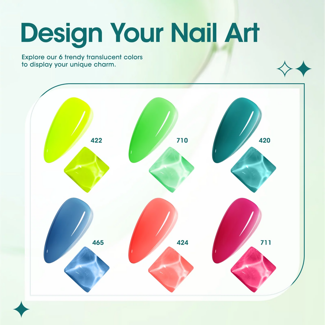 Gellen Gel Nail Polish Kit, 6Pcs Colors Rainbow Neon Gel Polish Set, Yellow Green Blue Orange Soak Off Nail Lamp Gel Polish Set, Gifts for Girls