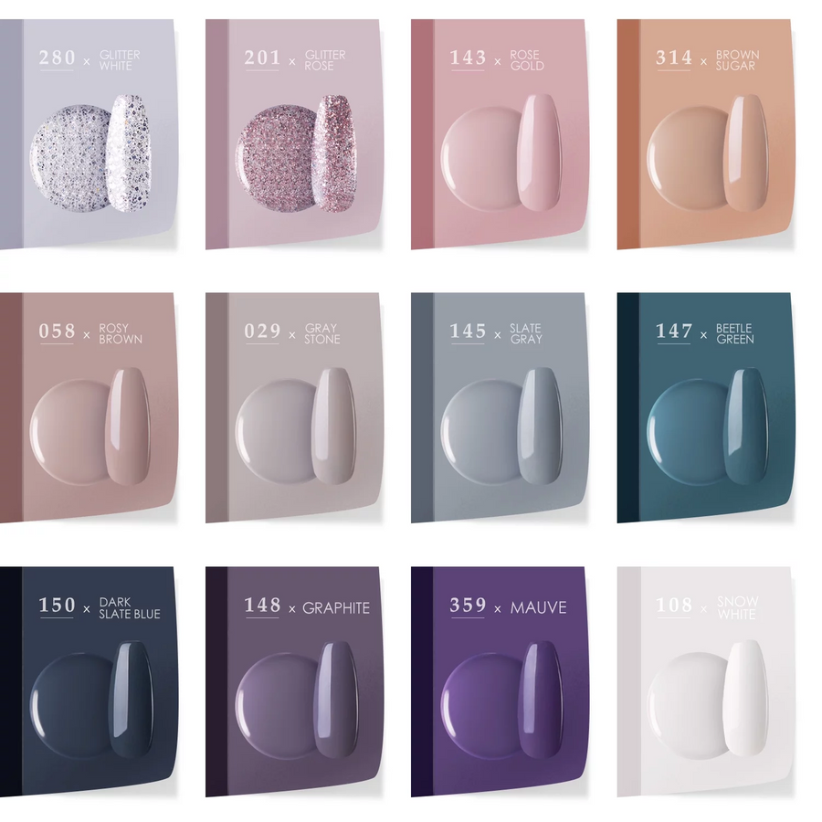 Gellen 12 Colors the Elegant Neutrals Gel Nail Polish Starter Kit - with 72W UV/LED Nail Lamp