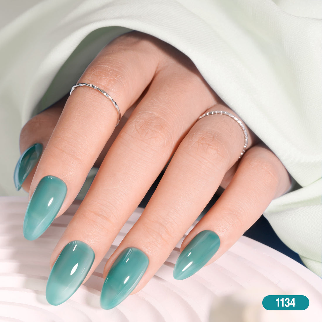 Candy Lover Nail Gel Polish, 6 Colors Water Ripple Green Gel Polish Set, Soak Off UV LED Needed Nail Gel Set, Nail Art Gift for Women DIY Manicure