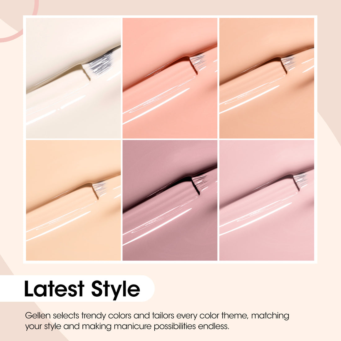 Gellen Nude Gel Nail Polish, 6 Colors Pink Nude Gel Polish Set Skin Tones Neutral Soak Off Nail Gel Kit for All Seasons Nail Art Home Diy Manicure