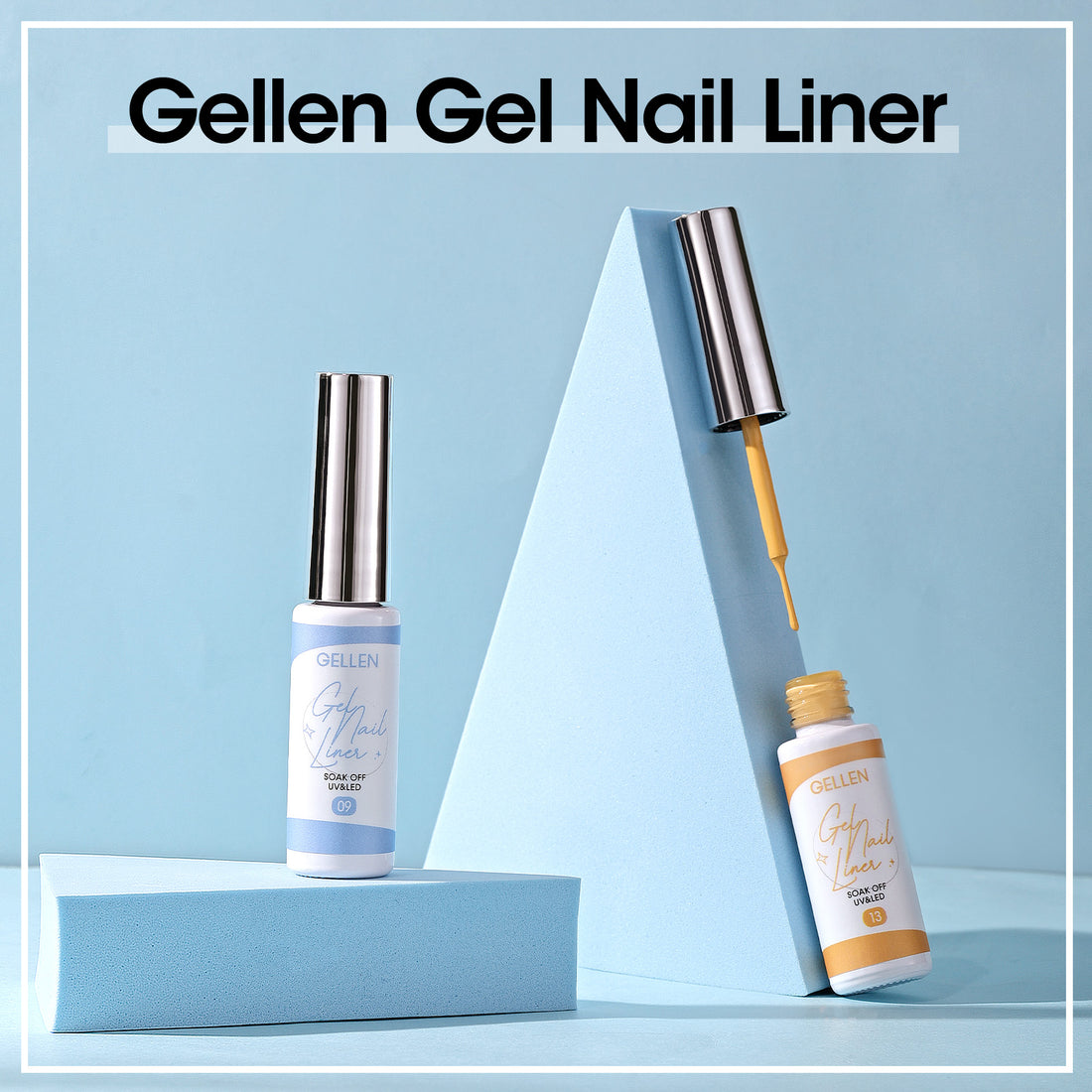 Gellen Gel Liner Nail Polish, 6 Colors White Yellow Purple Nail Art Gel Nail Polish Set, Gel Polish Soak Off UV Cure Gel Built Thin Nail Brush Christmas Gifts for Women