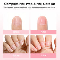 Gellen Nail Prep Kit, Nail Strengthener & Cuticle Care Set, 10PCS Nail Cleanser Pads, Nail File Buffer Block, Cuticle Oil Pen, Manicure Pedicure Tools Kit for Gel Nails, Acrylic Nail & Press on Nails