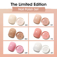 Gellen 6Colors Nail Polish Set, Quick Air Dry Nail Polish French Style Jelly Trendy Nail Polish Kit for Nail Manicure DIY Art Home, No UV Light Needed, 0.33 oz