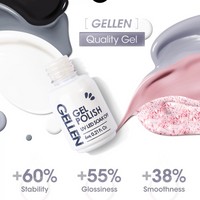 Gellen Gel Nail Polish Kit with Black White Grey Gel Polish, Glitter Pink Nail Polish, Soak off Gel Nail Kit for DIY Home Gel Manicure Set, 6 Colors Gel Nail Polish Kit for Nail Art