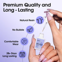 Gellen Nail Glue for Press on Nails with Nail Glue Remover, Air Dry Nail Glue and Acrylic Nail Glue Remover Set for Fake Nail Tips, 0.23 fl oz Each