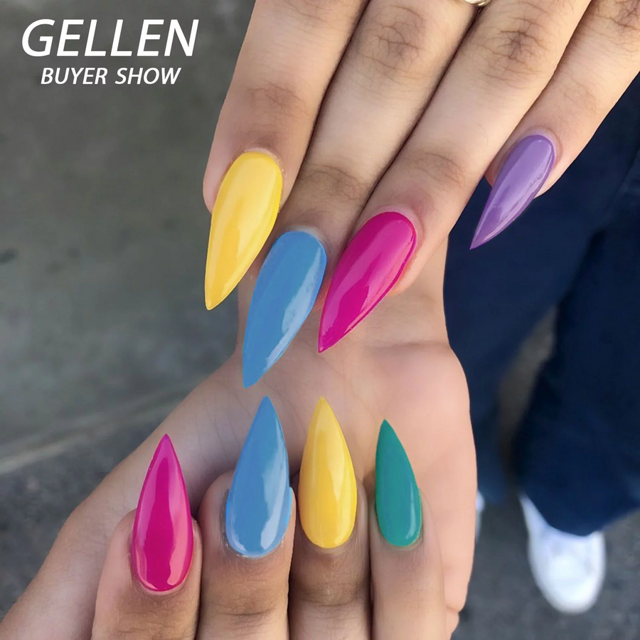 Gellen Gel Nail Polish Kit - 6 Colors Roainbow Tones Gel Polish Kit, Soak Off Nail Polish Kit, Nail Lamp Manicure Set, Nail Art DIY Gift for Girl