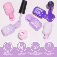 Gellen Gel Nail Polish Kit - 6 Colors Lavenders Series with Violet, Lilac, Rose, Pink Popular Nail Gel Colors for DIY Home Gel Manicure Set Nail Art