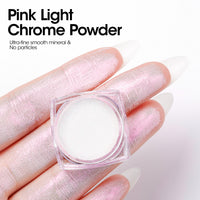 Gellen Gel Polish Chrome Nail Powder Kit - 1Pc 18ml Yellow Gel Nail Polish and 1Pc Pearl Nail Chrome Powder, Iridescent Aurora Mirror Effect Pigment for Nail Polish Nail Art