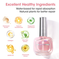 Gellen 15ml Nail Strengthener, Air Dry Clear Finish Nail Growth Strengthener for Thin Weak and Damaged Nails Repair Solution with Protein Keratin Calcium Nourish Nail Care Treatment, Sakura Scented