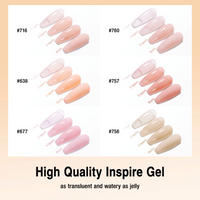 Candy Lover Gel Nail Polish, 6 Translucent Jelly Sheer Nudes Pink Milky Colors Nail Gel Polish, UV Nail Polish Gel