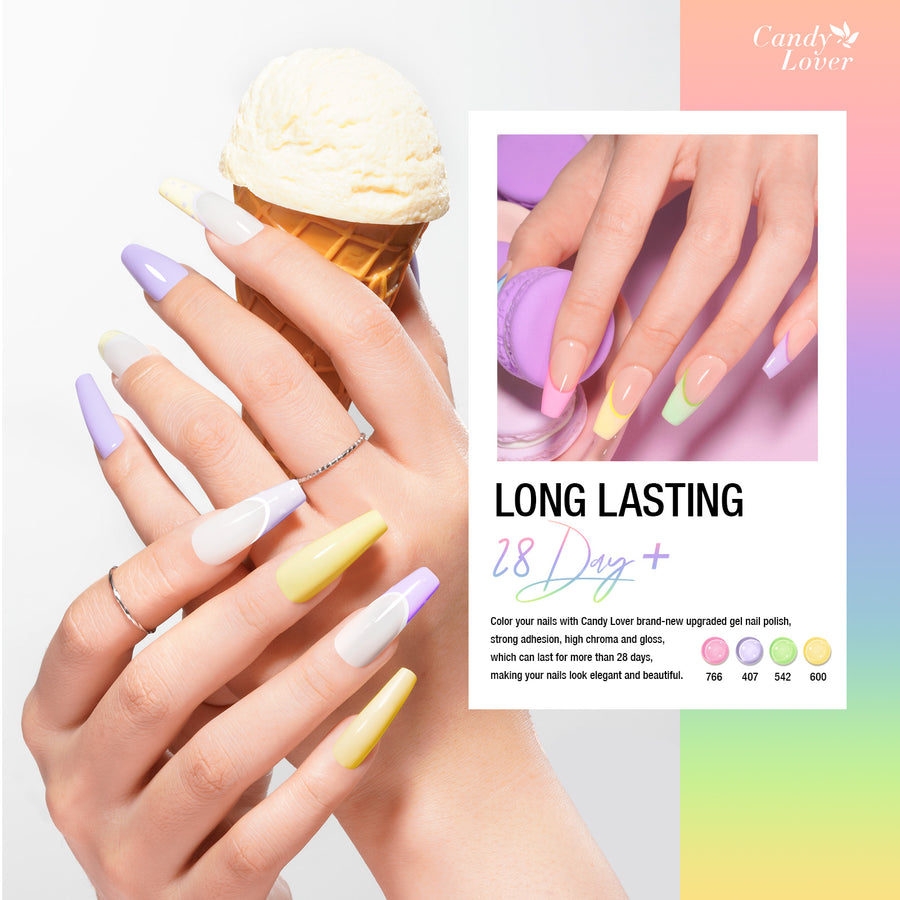 Candy Lover Nail Gel Polish, 6 Colors Classic Macaron Gel Polish Set, Soak Off UV LED Needed Nail Gel Set, Nail Art Gift for Women DIY Manicure